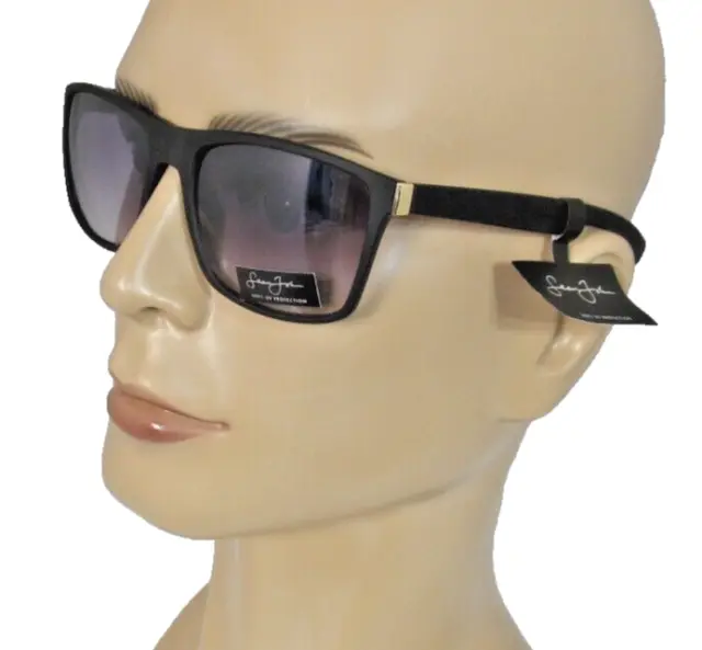 SEAN JOHN Mens Matte Black Classic Shape Sunglasses Purple Lenses SJSPL3479-003