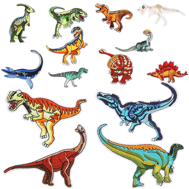 14 Stück Dinosaurier-förmige Kleidungsaufnäher, exquisite Applikationsaufnäher