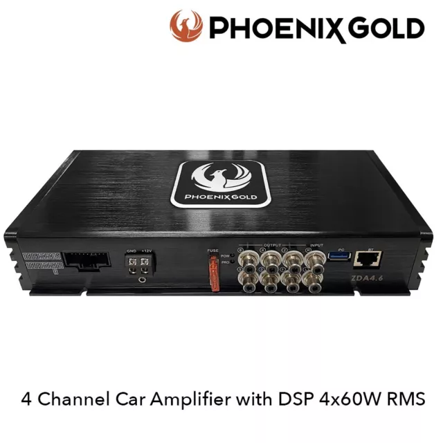 Phoenix Gold ZDA4.6 - 4-Kanal Auto Verstärker mit DSP 4x60W RMS Lautsprecher Amp brandneu 2