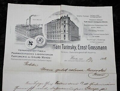 VERBANDSTOFF FABRIK WIEN , Hans Turinsky , Brief von 1902 2