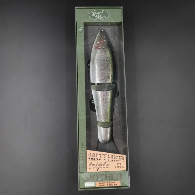 Leurre De Pêche Roman Made Mother Triple 270g 300mm - Bois Naturel, Swimbait Trout, Neuf