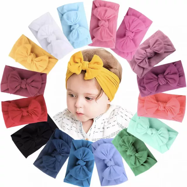 Baby Bow Headband Girl Infant Toddler Newborn Soft Knot Turban Hair Head Wrap AU 2