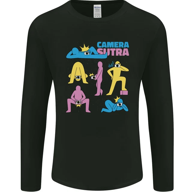 Fotocamera Sutra Fotografia Fotografo Divertente Uomo Manica Lunga T-Shirt