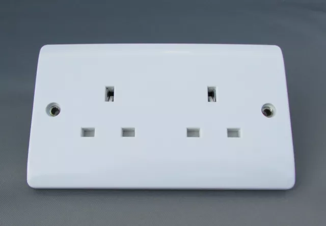 Silver Plated mains twin Socket un-switched for improved mains supply for Hi-Fi