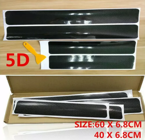 4x Accessories Carbon Fiber Car Door Plate Sill Scuff Cover Anti Scratch Sticker