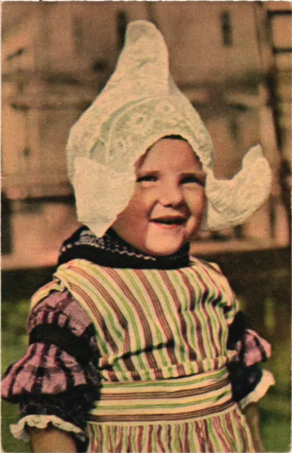 Volendam Netherlands An Adorable Little Dutch Girl in a Cap Postcard