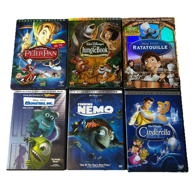 6 ALL WALT Disney Pixar DVD Movie Lot Animated Cartoon Family Children