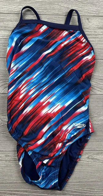 Speedo Women’s Swimsuit One Piece - ProIt Relay Back - Size 28 - Red/White/Blue