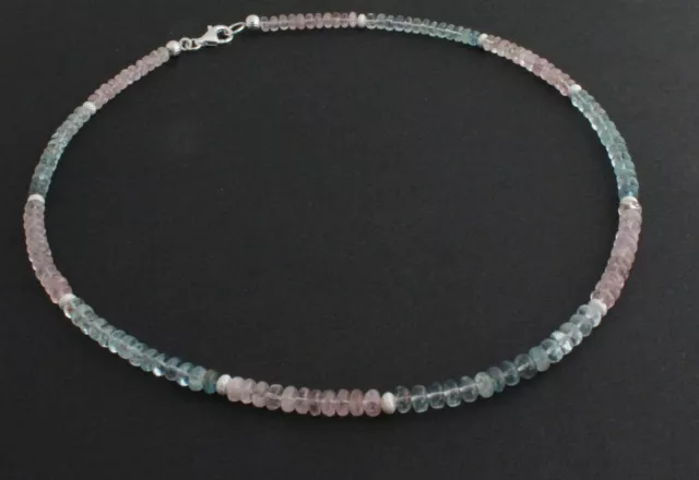 Beryll Kette Edelsteinkette Aquamarin,Morganit,Heliodor,Natur Linsen Beryllkette 3