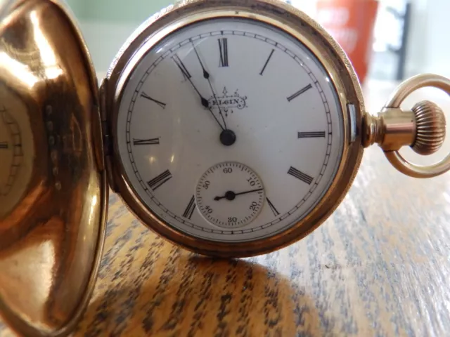 ANTIQUE 1896 ELGIN POCKET WATCH - hunter case, 7j, 6s - CLEAN - RUNNING!!!