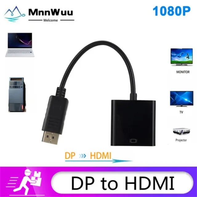 Cable de audio de video de video macho a hembra adaptador compatible con DisplayPort a HDMI