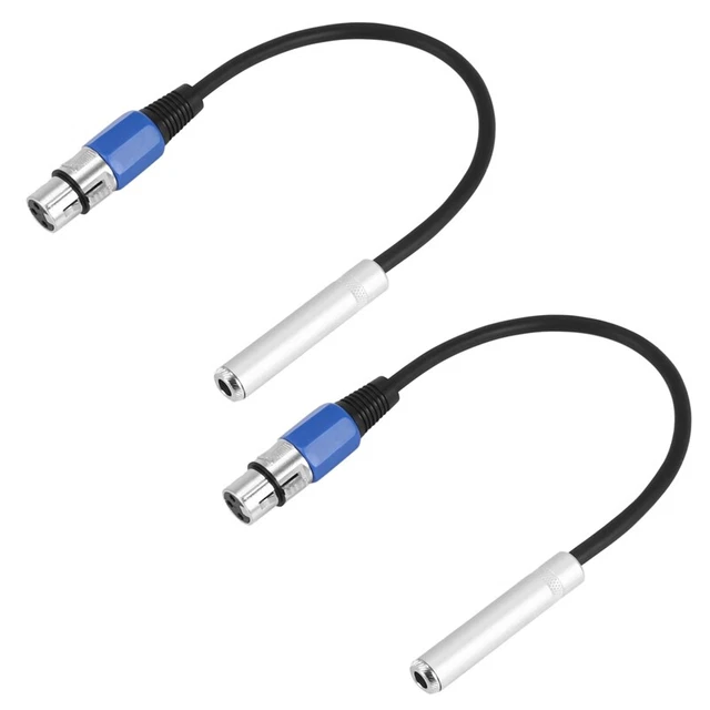 2X Pin Plug 6.35mm 1/4 Inch to Xlr Male to Female Cable 3 Pin Female SocF2O4