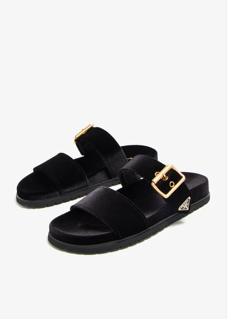 PRA SLIDES SANDALS CAMEL VELVET