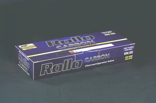 Rollo King Size Carbon 'Black' 25mm Filter Tubes (100 Count) 10,000