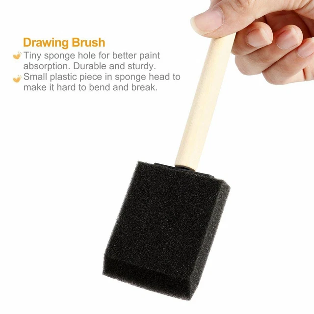 1X(Set Di Spugna Per Pittura Con Pennello In Schiuma Con Manico In Legno Di F9Q3 5