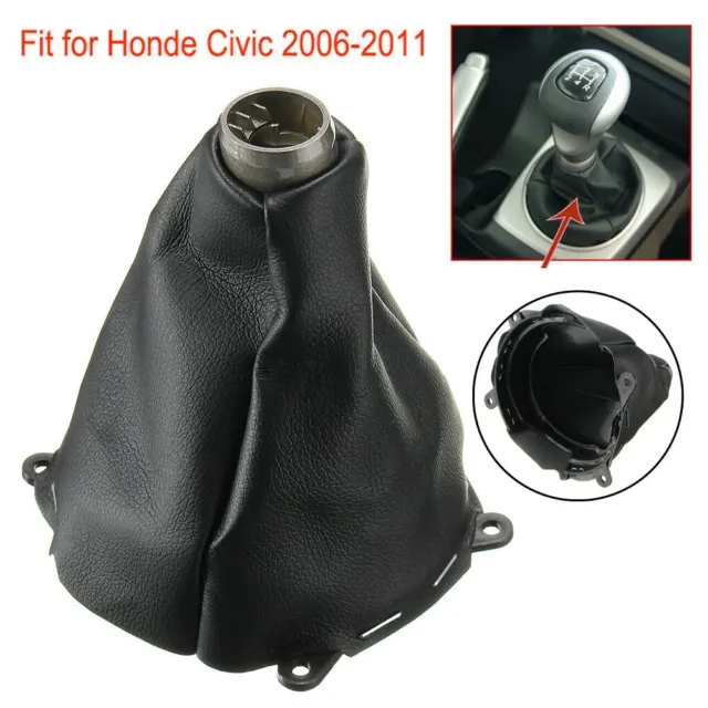 Housse de botte de changement manuel de voiture cuir PU pour Honda Civic Si 2006