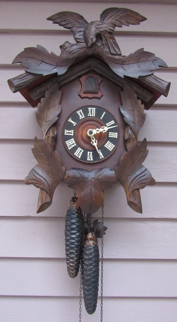 Antique Eagle Top Cuckoo Clock 30-Hour Weights Driven