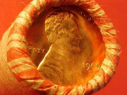 1969-S Obw Original Bank Wrapped Roll Uncirculated Lincoln Memorial Cent Pennies 1969-S Obw Original Bank Wrapped Roll Uncirculated Lincoln Memorial Cent Pennies