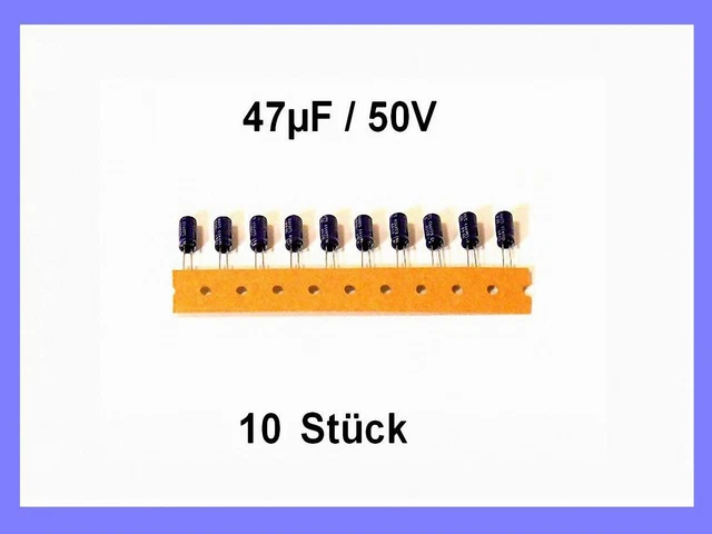 5X Marchi Elko 0,47µF 50V Condensatore Elettrolitico MF UF - Foto 3