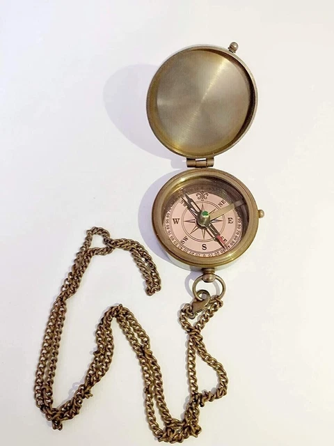 LAITON ANTIQUE VINTAGE Nautique STANLEY London 1885 Boussole de Poche W