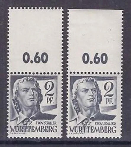 Franz. Zone Württemberg Mi. Nr. 1 - 13 = 1 OR gezähnt LF postfr Jahrg 1947 (10)