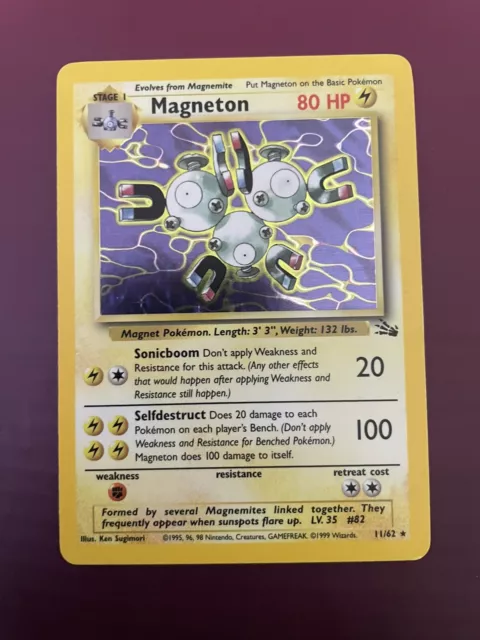 Magneton 9/102 Base Set Holo Rare Vintage 1999 Pokemon Card - NM