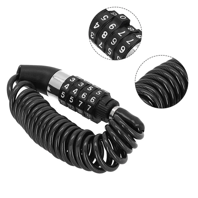 1 * Cavo di blocco casco nero combinazione dura password 4 cifre antifurto