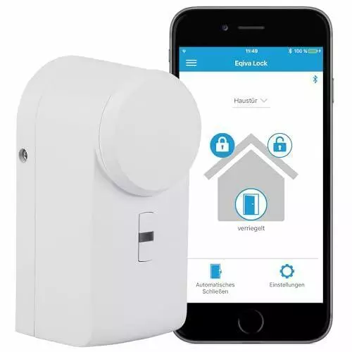 EQIVA Key-BLE Smart Türschlossantrieb 142950A Bluetooth Smart mit App-Steuerung