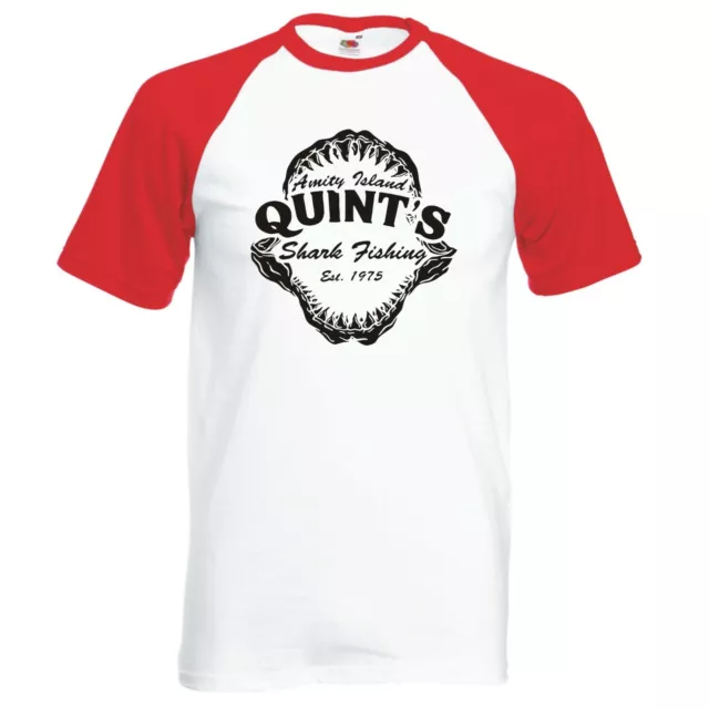 Inspired By Jaws Baseball T-Shirt ""Quints Shark Fishing"" Raglan