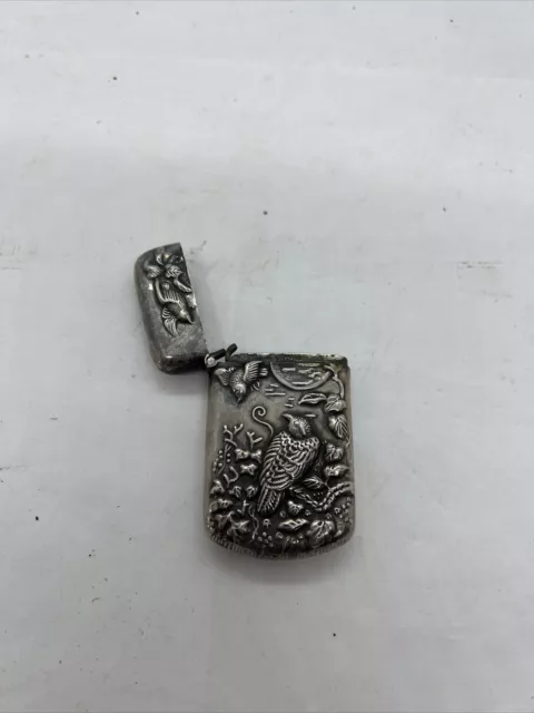 Match Case Sterling Silver Beautifully Etched Designed 36 Grams Sterling Silver