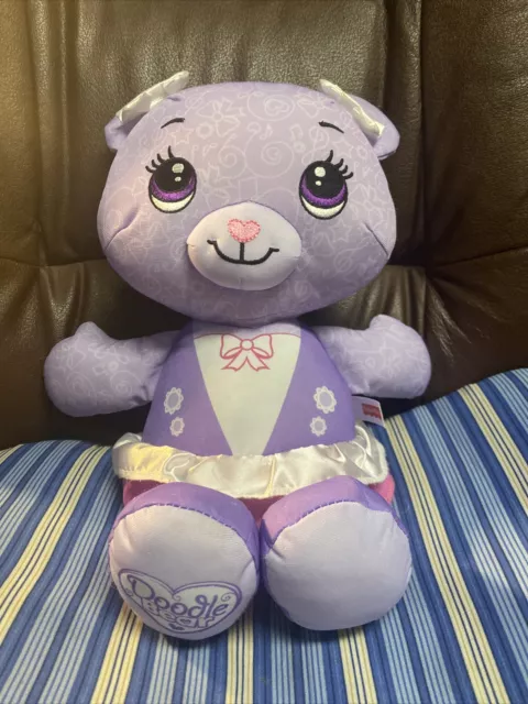 16" Fisher Price 2011 Purple Doodle Bear Plush Dress Marker Free