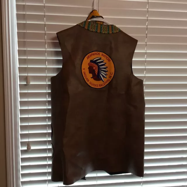 VINTAGE 70S YMCA Indian Guides Vest w Patches - ATAPAHOE NATION Raleigh ...