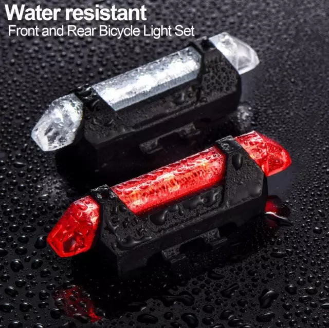 5 LED USB Rechargeable Bike Tail Light Bicycle Safety Cycling Warning Rear Lamp 2