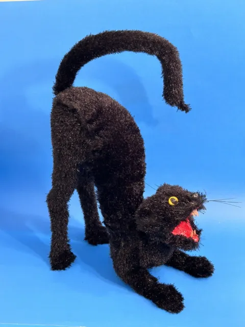 Vintage Large Scary Black Cat Decoration Figure