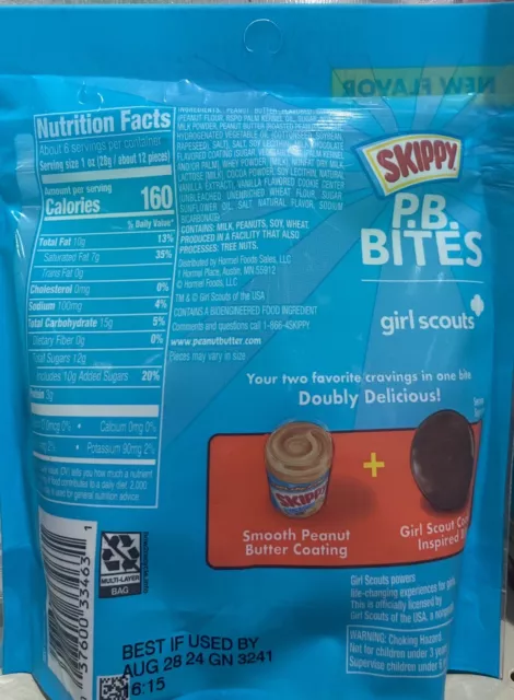 Skippy PB Bites Girl Scouts chocolate peanut butter 5.5 oz Bag 2