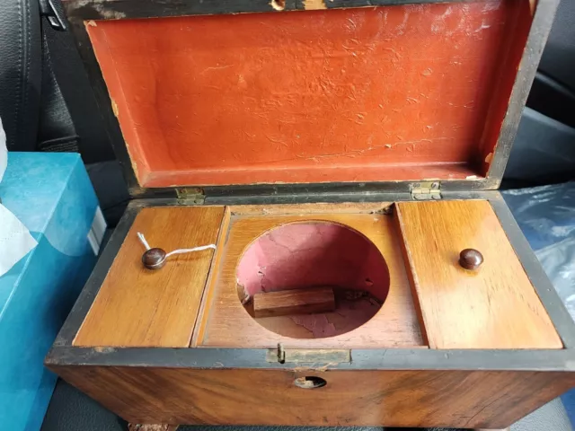 Antique Georgian Walnut Tea Caddy Box 3