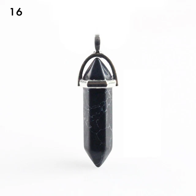 Natural Quartz Crystal Healing Point Chakra Cut Gemstone Pendant Reiki Necklace