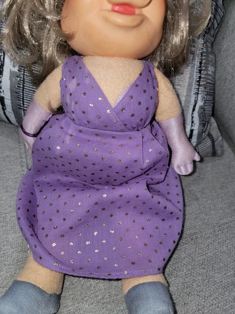 MISS PIGGY Plush Doll Fisher Price Jim Henson's MUPPETS Purple Dress ‘80 VINTAGE 4