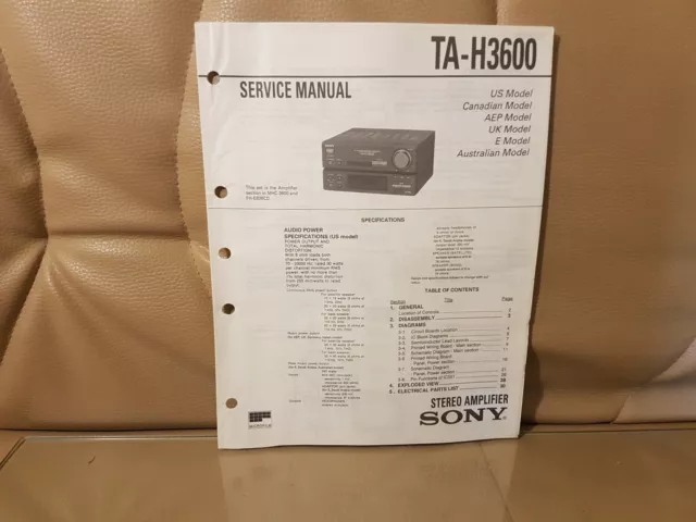 Sony TA H3600 Service Manual Bedienungsanleitung