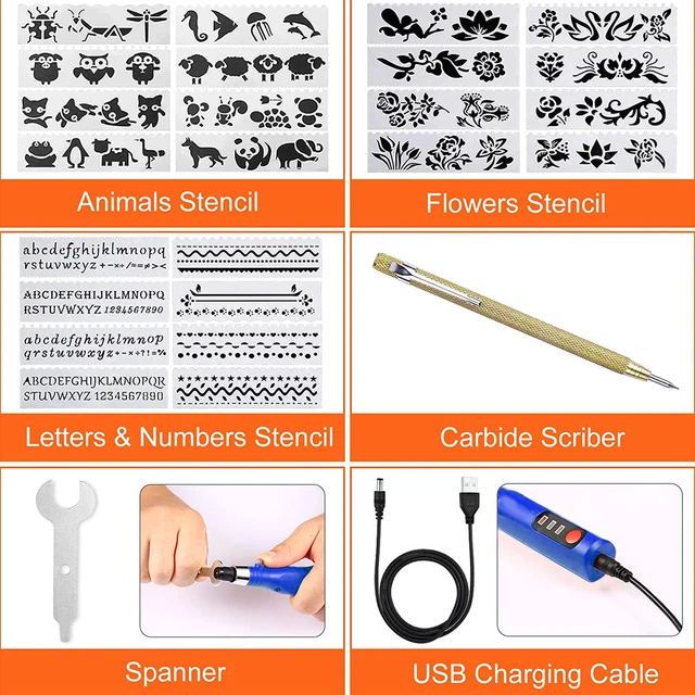 Mini Engraver 3 Level Speed Adjustment Portable Engraving Pen Various