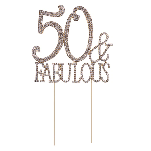 50 fabulosos cumpleaños pastel topper muffin cilindro mujer