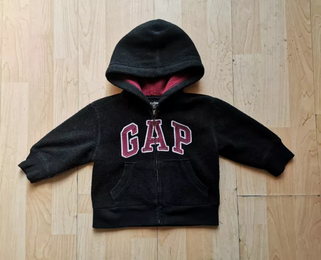 Boys/Girls Baby Gap Black Fleece Hoodie/Hooded Sweatshirt Age 6-12 Months