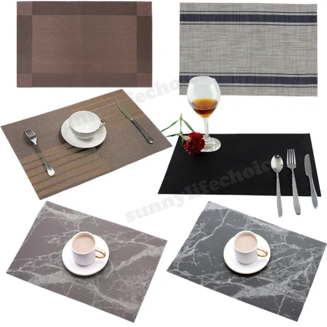 4X PVC Insulation Tableware Dining Table Woven Place Mat Pad Placemat non-slip