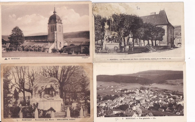 Lot de 4 cartes postales anciennes postcards MORTEAU DOUBS 4