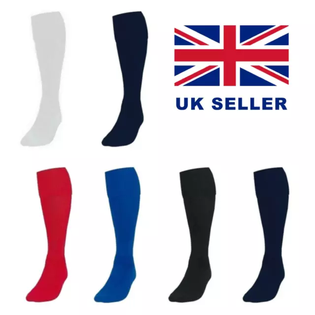 Plain Kids Boys Men Sports Football Socks Hockey Soccer Rugby School PE