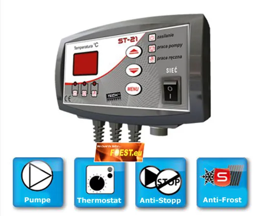 Steuerung Umwälzpumpe, Pumpensteuerung, Pumpenregler ST-21 / Thermostat