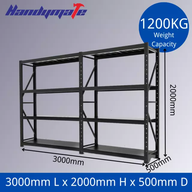 Free Delivery 3Mx2Mx0.5M 1200KG Garage Warehouse Steel Storage Shelving Shelves