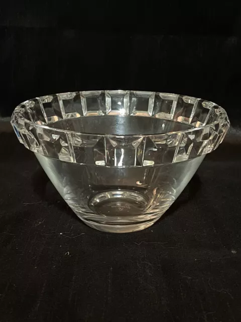 Beautiful Cut Crystal Natchmann Candy Bowl, Signed MINT! 6 1/2”