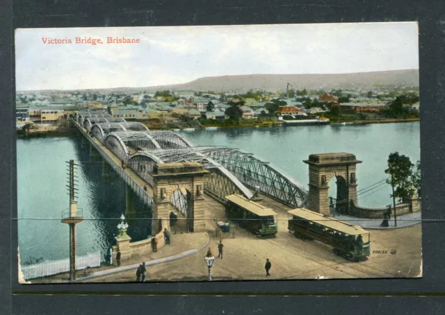 Queensland 1914 Picture Postcard Victoria Bridge Brisbane With 1D Roo