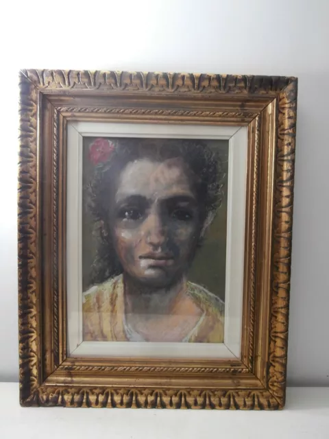Armando De Stefano painting female face portrait painting 40x30 cm